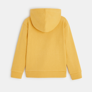 سويت شيرت بسحاب مع غطاء رأس باللون الأصفر للأولاد.